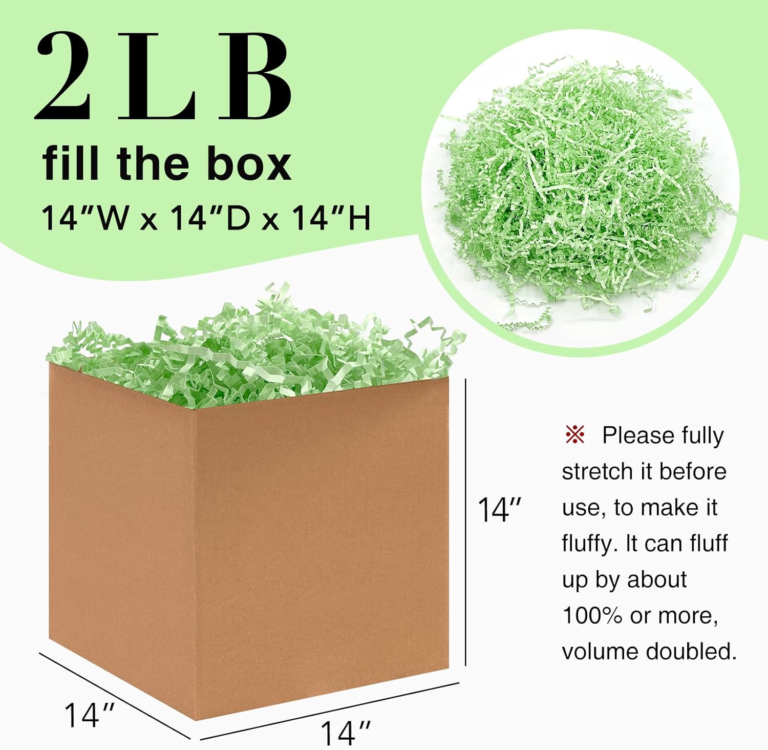 XIBUFE 2Lb Crinkle Cut Paper Shred Filler for Bag Gift Box Basket Easter Grass Decorations (Light Blue)