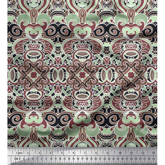 Soimoi Crepe Silk Fabric Floral & Paisley Decorative Print Fabric by The Yard 42 Inch Wide