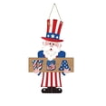 thumbnail image 2 of Yardvibe 4th of July Door Hanger, 13.6"x8.3" Patriotic Red White Blue Uncle Sam Wooden Door Hanging Decoration for Independence Day 250th Anniversary, Home Patio Wall Decor (B), 2 of 6
