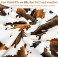 thumbnail image 5 of Brown Cow Print Blanket Twin Lightweight Couch Cow Throw Blankets Soft Warm Plush Fleece Cute Cow Blankets All Season Bedding Blanket Cow Gift for Adults Couples Mom Dad Camping 60" x 80", 5 of 6