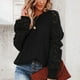 thumbnail image 5 of Suéter de punto para mujer, elegante jersey de cuello redondo, manga larga, jersey de punto grueso, otoño invierno, tops lisos, tops S-XXL, 5 of 5