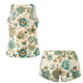 thumbnail image 4 of Xoenoiee Boho Mandala Flower Print Blouson Tankini Swimsuits for Women 2026 Tummy Control Two Piece Bathing Suits with Sporty Pockets Swim Shorts, S, 4 of 7