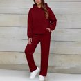 thumbnail image 2 of Valora Women Fashion Outfit Hooded Tracksuit Set with Winter Comfort Casual Sportswear Women’ s Trousers Suit for Everyday Wear Red 3 S, 2 of 5