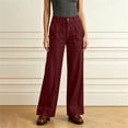 thumbnail image 6 of Kaemgyyd Jeans for Women High Waisted Loose Fit Pants Wide Leg Denim Trousers Casual Fall Fashion Denim Pants（Wine,X-Large）, 6 of 7