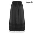 thumbnail image 6 of Miutii Women Satin Half Slip Lace Underskirt Long Petticoat Extender with Lace Trim Black 3XL, 6 of 8