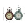thumbnail image 3 of DecMode 8" Multi Colored Metal Airplane Stop Watch Style Clock, Set of 2, 3 of 9