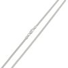 10K White Gold 1mm Miami Cuban Chain, FREE Microfiber Cloth, Solid Gourmette Curb Link Mens Womens Necklace, Giorgio Bergamo