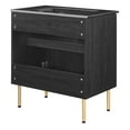 thumbnail image 5 of Modway Chaucer 30" Wood & Rattan Bathroom Vanity with Adjustable Shelf in Black, 5 of 16