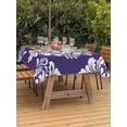 thumbnail image 3 of Outdoor Tablecloth with Umbrella Hole for Patio/Picnic/Party/Camping, Purple Boho Waterproof Table Cloth Rectangle Table Cover Washable, Vintage Classic Bohemia Flower Textured (60"x 84"), 3 of 8