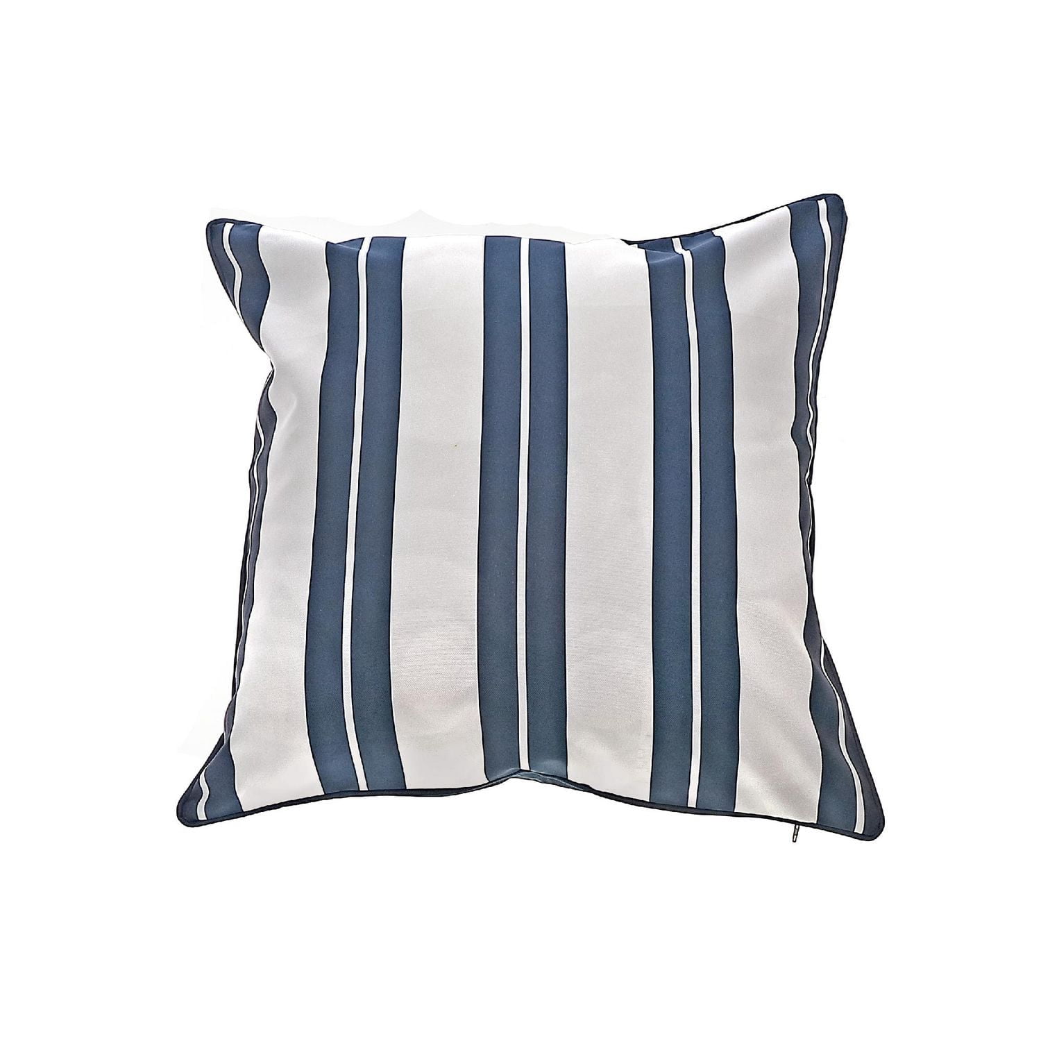 Boston Outdoor Cabana Stripe Waterproof Cushion Navy Blue 18 X 18 - Set of 2