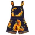 thumbnail image 2 of Toddler Baby Girl Sunflower Overalls Shorts with Pocket Suspender Trousers, 2 of 10