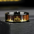 thumbnail image 3 of King Will Mens Deer Forest Hunting 8mm Tungsten Carbide Sandalwood Inlay Wedding Band for Men Engagement Ring Polished Charming Jewelry Black and Gold Size 8, 3 of 8