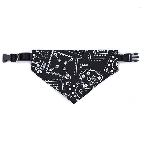 Washable Comfortable Adjustable For Small,Middle,Large Dog Cute With Collar Walking Dog Supplies Pet Accessories Dogs Bandana Pet Triangle Towel Cats Scarf BLACK M