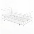 thumbnail image 6 of Twin Size Metal Daybed with Curved Handles & Trundle, No Box Spring, White for Bedroom, 6 of 15