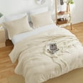 thumbnail image 2 of MERITLIFE Beige Comforter Queen Size Set, Lightweight Plain Bedding Comforters Sets, All Season Fluffy Bed Set (90x90In Comforter & 2 Pillowcases), 2 of 11
