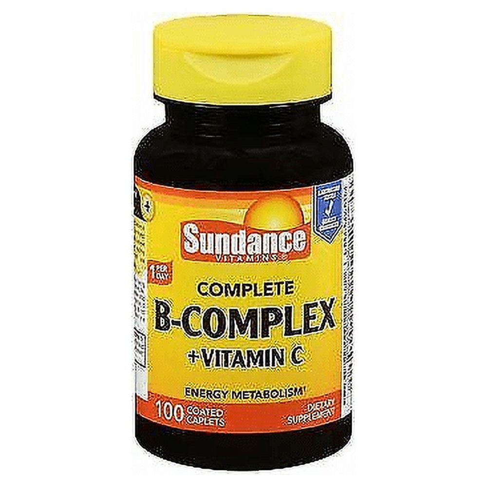 Sundance Vitamins Complete B-Complex + Vitamin C, 100 ea (Pack of 4)