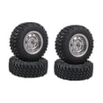 thumbnail image 3 of Fiocias 4 Pieces RC Car Tires Upgrade RC Wheel Parts Accessory Rubber Tire High Elastic Improved Vehicle Stability Suitable for Off Road DIY Modified Home Dec Titanium, 3 of 8