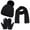 Black, variant on 3-Pieces Winter Hat Neck Warmer Touchscreen Gloves Set Knit Thick Scarf Beanie Hats Scarves Set Gifts for Women Merry Christmas! （One Size)