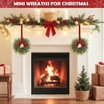 thumbnail image 6 of Guvpev 6 Pcs Mini Christmas Wreath for Cabinets Kitchen, 11 Inch Hanging Small Christmas Wreaths with Red Bows Cedar Branchs Red Berry Clusters for Kitchen Cabinet Fireplace Window Front Door Wall, 6 of 6