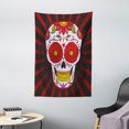 thumbnail image 1 of Sugar Skull Decor Tapestry, Catrina Inspired Art of Skull Dead Head with Ornate Flowers Remembrance, Wall Hanging for Bedroom Living Room Dorm Decor, 40W X 60L Inches, Multicolor, by Ambesonne, 1 of 2