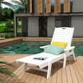 thumbnail image 2 of Costaelm Paradise Adirondack Outdoor Chaise Lounge with Arm, White, 2 of 7