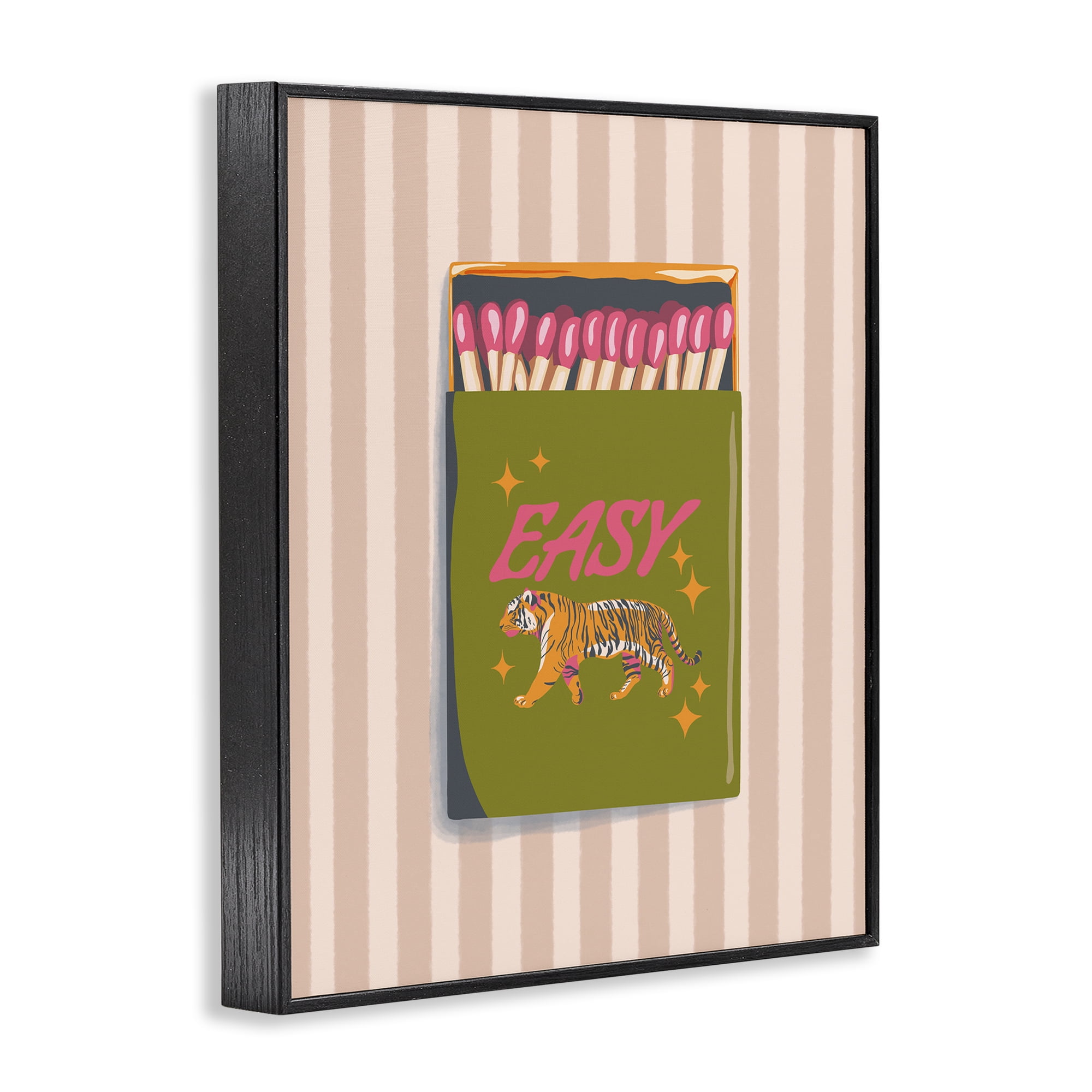 Easy Tiger Retro Matches Black Framed Giclee Art, design by Elyse Anastacia