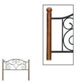 thumbnail image 4 of Doral Complete Metal Bed and Steel Support Frame with Decorative Scrollwork and Walnut Colored Wood Finial Posts, Matte Black Finish, Queen, 4 of 10