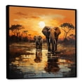 thumbnail image 2 of Designart "Elegance In Elephant Motion I" Animals Elephant Floater Framed Wall Art Prints, 2 of 5