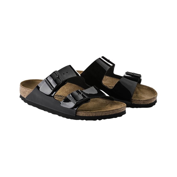 BIRKENSTOCK ARIZONA BIRKO-FLOR PATENT Women Sandals Black Patent N