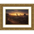 thumbnail image 1 of Pablo De, Juan 14x11 Gold Ornate Wood Framed with Double Matting Museum Art Print Titled - Monument Sunrise., 1 of 4