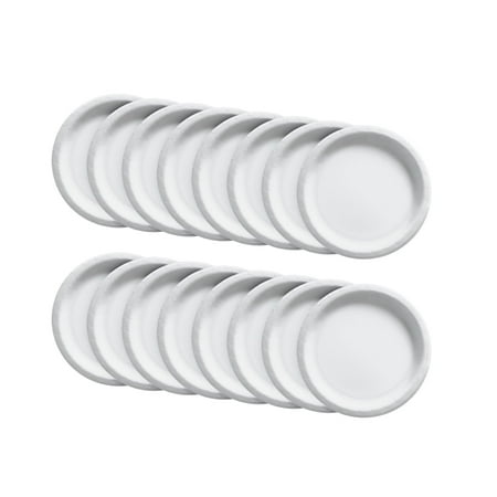 Party City Disposable Paper Plates, 16 Count (White) - Go Brightly Classic Everyday Small Dessert Paper Plates, 6.75" - Premium Party Supplies