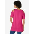 thumbnail image 2 of Woman Within Plus Size Short-Sleeve Cold-Shoulder Tee, 2 of 5