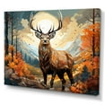 thumbnail image 2 of Designart "Abstracted Forest with a Deer" Animals Canvas Wall Art, 2 of 5