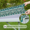 thumbnail image 6 of Patterned Elastic Table Cover 36x36, Boho Floral Square Tablecloth for Kitchen Dining Room Patio and Outdoor Setting, 6 of 6