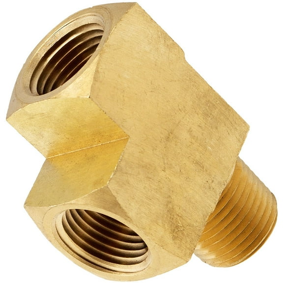 Vixen Horns 1/2" NPT Male (1) x 1/2" NPT Female (2) Tee Fitting Brass Material for Train/Air Horn Tanks VXA7612
