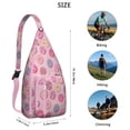 thumbnail image 3 of Donut Sling Backpack – Cute Pink Dessert-Themed Crossbody Daypack for Teens, Women & Donut Lovers – Colorful Candy & Coffee Print Bag for Travel, Hiking, School & Sweet Adventures, 3 of 4
