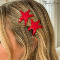 thumbnail image 3 of French Amie Star Fish Small Hair Clips Cellulose Acetate Beach Barrette Slide Set of 2 (Onyx), 3 of 26