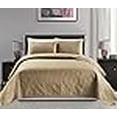 thumbnail image 3 of Mk Collection Full/Queen Size over size 100"x106" 3 pc Diamond Bedspread Bed-cover Embossed solid Taupe New, 3 of 3