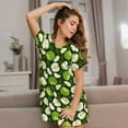 thumbnail image 3 of Naloa Green Fruit Print Women Nightgowns,Womens Loungewear,Short Sleeve Sleepwear,Comfy Ladies Nightdress, 3 of 6