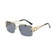 thumbnail image 3 of Gafas rectangulares sin marco, gafas de sol sin montura, gafas de sol modernas de verano con borde , gafas de sol polarizadas para correr, gris negro, 3 of 8