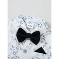 thumbnail image 6 of CARETOO Baby Boy Clothes Suit Floral Dress Shirt Shorts Suspender Pants Formal Cotton Fabric 3Pcs, 6 of 17