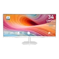 thumbnail image 1 of MSI 34 Pouces 3440x1440 (UWQHD) 120Hz 1ms (MPRT) Moniteur VA Incurvé Inclinaison Réglable avec Haut-Parleur (PRO MP341CQW E12) - Blanc, 1 of 5