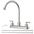 thumbnail image 1 of APPASO 2-Handle Kitchen Faucet 360, 8" High-Arc Stainless Steel, 360° Swivel, SUS304 Brushed Nickel Finish, Commercial-Style for Kitchen, RV & Camper, 1 of 18