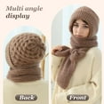 thumbnail image 6 of Winter Versatile Knitted Hooded Scarf For Women,Stylish, Versatile, And Available In Multiple Colors All-In-One Beanie And Scarf With Fleece Lining For Windproof Warmth, 6 of 8