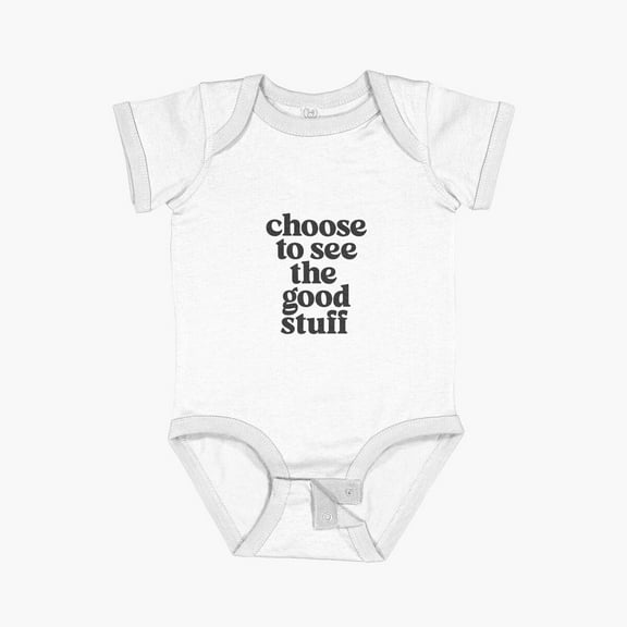 MOM & BABY Choose to See The Good Stuff in black white Short Sleeve Baby One-Piece