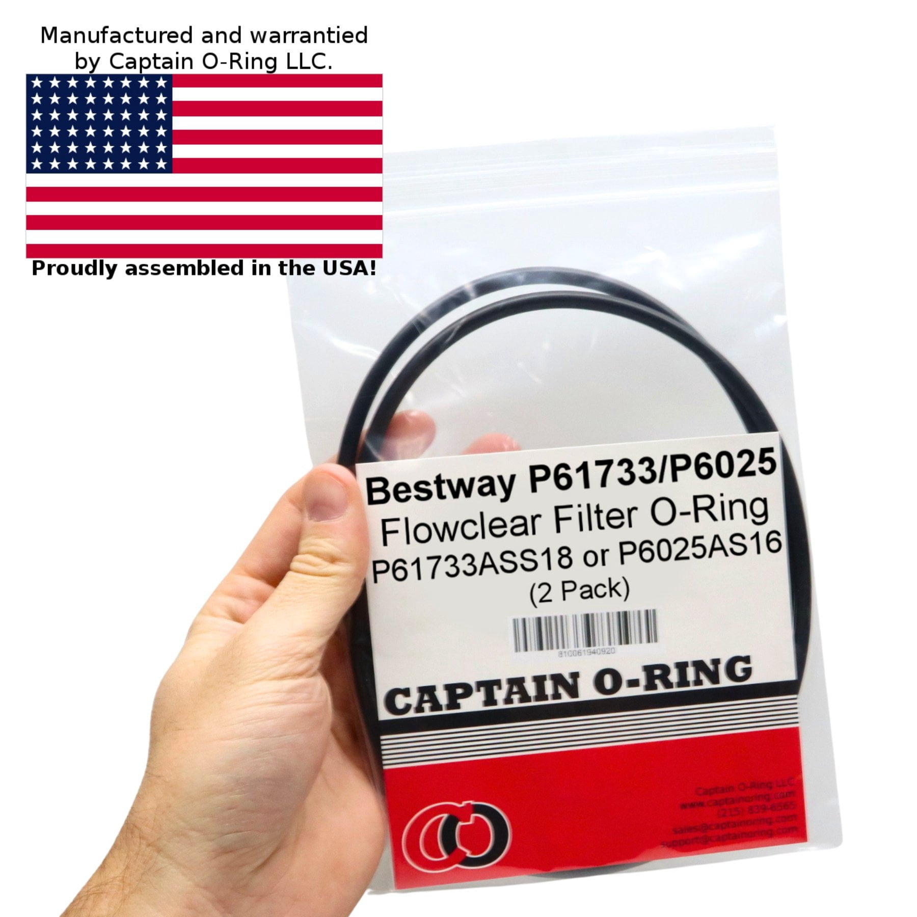 Captain O-Ring Replacement P61733/P6025 O-Rings for Bestway Flowclear Filter Pumps 2 Pack