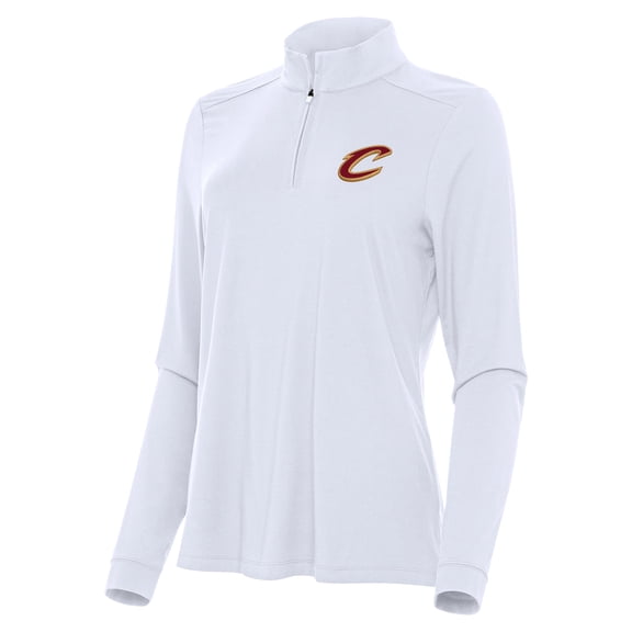 Women's Antigua White Cleveland Cavaliers Intent Quarter-Zip Top