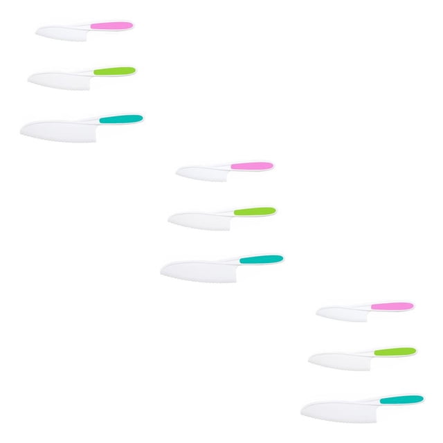 Injueey Juegos de cocina para niños, cortador seguro para niños reales, pastel, ensalada, lechuga, asas ergonómicas versátiles, suministros Type1 NO1