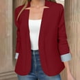 thumbnail image 5 of EGNMCR Blazer Jackets for Women Open Front Long Sleeve Work Office Casual Blazers Work Office Suit Dressy Lightweight Jackets Outfits Fall Winter, 5 of 8