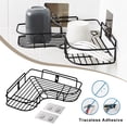 thumbnail image 1 of Bath Rack, Adhesive Corner Bathroom Shelf Storage Wall Mounted Shower Caddy Shelf Organizer for Kitchen Toilet No Drilling, 1 of 7